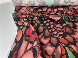 Creppet viscose - med fine sommerfugle vinger